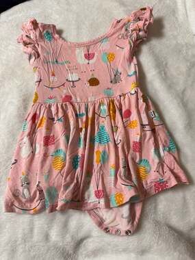 Play by Little Sleepies Pink Party Animal Birthday Bodysuit Twirl Dress